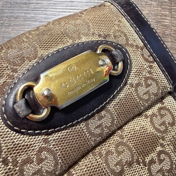 Authentic Gucci GG Canvas Bifold Wallet Brown Leather Trim Made in Italy - Picture 7 of 16